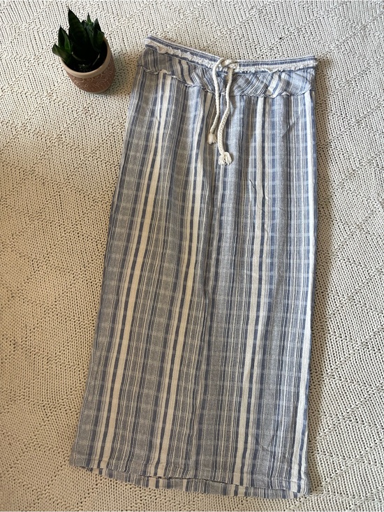 Free People Dresses & Skirts - Free People Intimately Blue White Striped Linen Blend Maxi Skirt XS